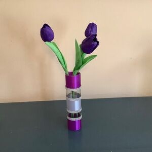 Tulips bud vase embellished with ribbon and rhinestones…custom made